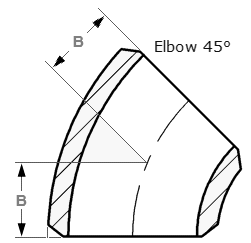 ASME B16.9 Buttweld 45 Degree Elbow Pipe Elbow Dimensions