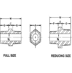 ASME B16.9 Threaded / Screwed Hex Nipple Dimensions
