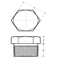 ASME B16.9 Threaded / Screwed Hex Plug Dimensions